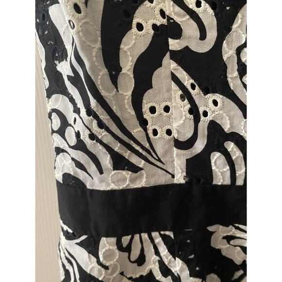 Anthropologie Tabitha Womens Lace Eyelet Overlay Sleeveless Sheath Mini Dress 6 - Picture 8 of 10